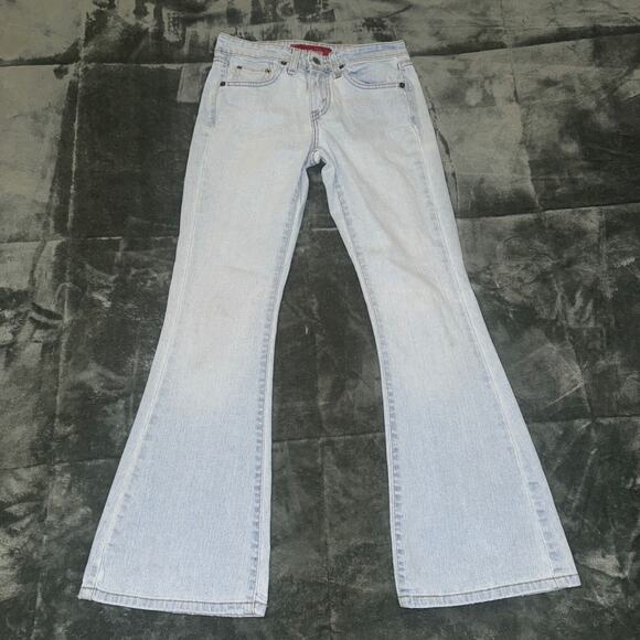 Levi's Denim - Levi's 519 Low Stretch Flare Jeans Women's 1 JR-S Blue Denim Pockets Medium Wash